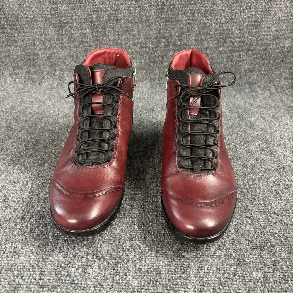Vinci Houston Leather Burgundy Men's Boot with Zipper